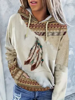 FallWinter Hoodie Ethnic Print - Clwy1017-Xs - View 1