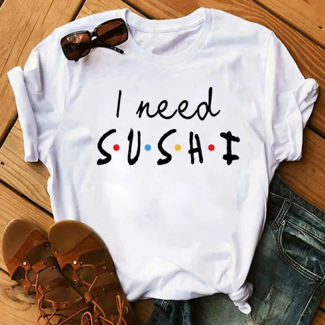 Summer Women Cute Sushi Hug Short Sleeve T shirts 36797Style - Shop at LoveMi