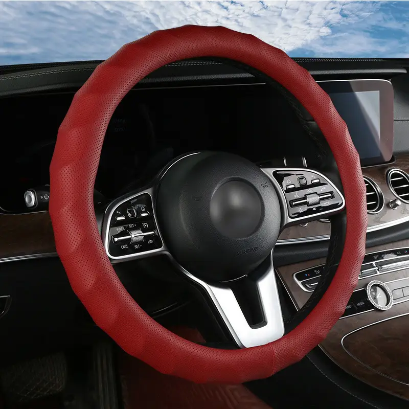 Leather Handlebar Grips Car Steering Wheel Cover