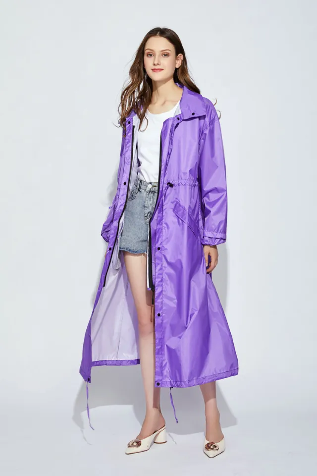 Rainproof Single Long Raincoat Coat And Trench Coat Poncho Purple - Shop at LoveMi
