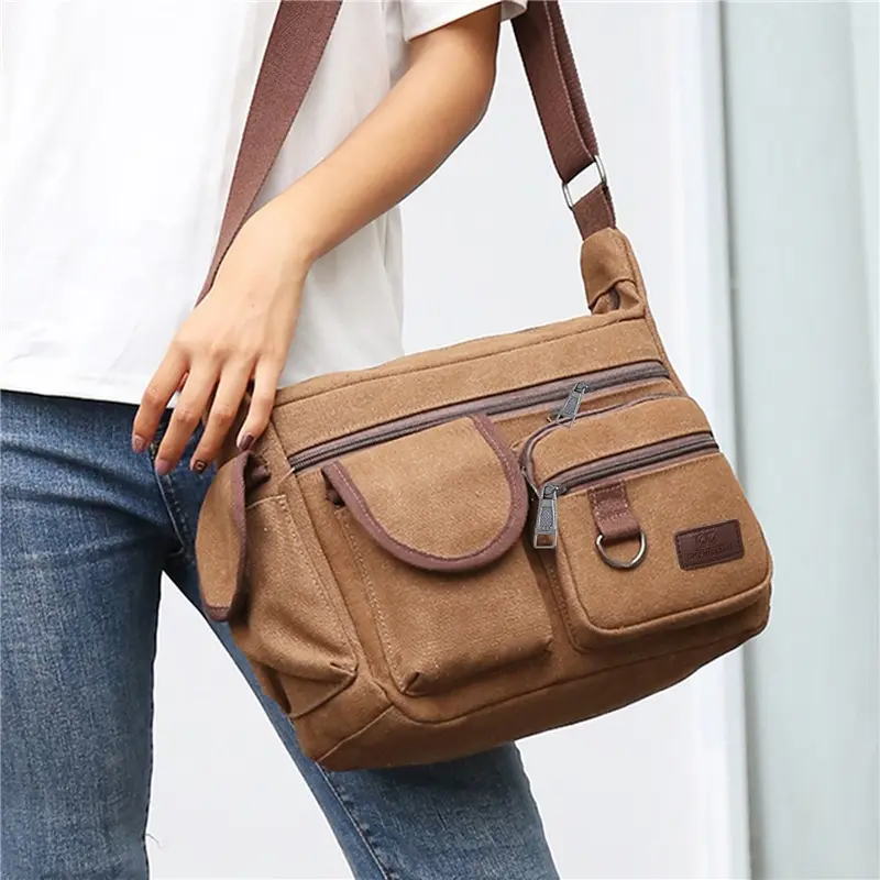 Simple Canvas Bag Large-capacity Crossbody Shoulder