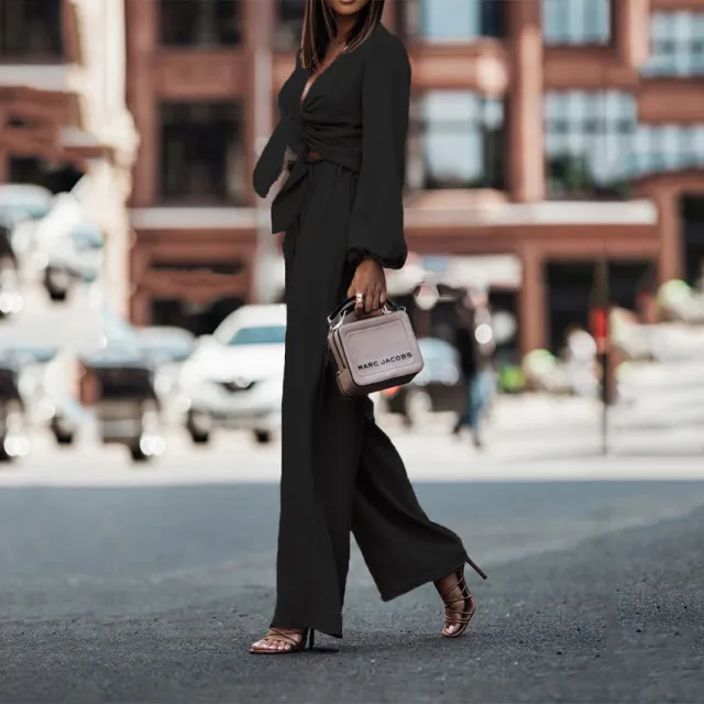 Long Sleeve Suit Casual Solid Color Black - Shop at LoveMi