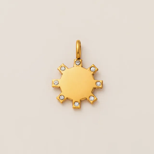 Stainless Steel DIY Electroplated 18K Gold Color Retaining Pendant No 8 Sun Pendant - Shop at LoveMi