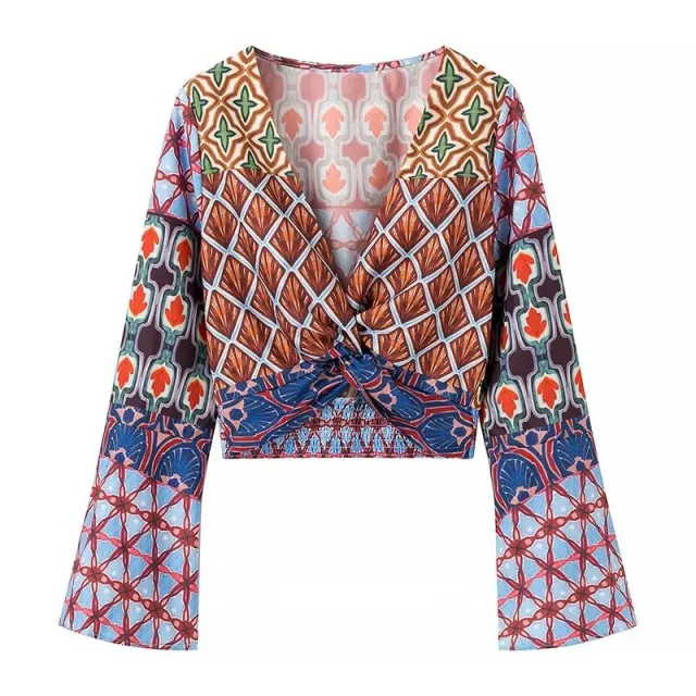 Women's Fashion Knot Print Top Wide leg Pants Top - Shop at LoveMi