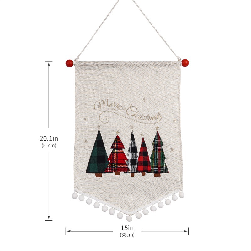 Christmas Plaid Tree Flag