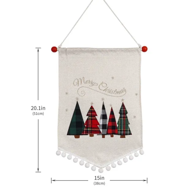 Christmas Fashion Minimalist Ornament Wall Flag Christmas Plaid Tree Flag - Shop at LoveMi