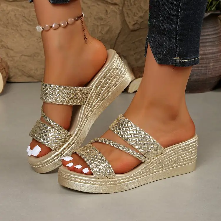 Womens Thick-Soled Wedge Sandals Beach Slippers Outdoor