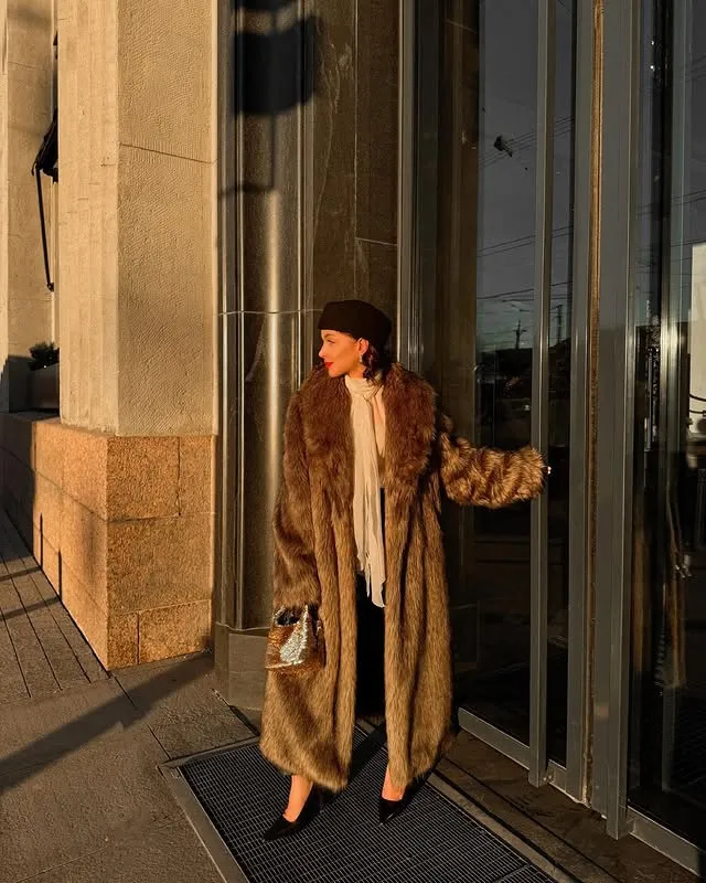 Fur Coat Thickened Winter Thermal No 15 Brown Coffee - Shop at LoveMi