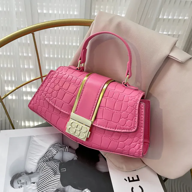 Women's Stone Pattern Fashion Women's Portable Shoulder Messenger Bag Rose - Shop at LoveMi
