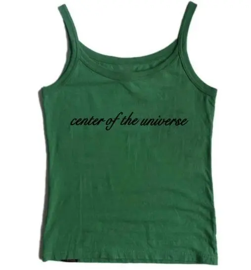 Solid Color Printing Letter Braces Top Women's Short All match Vest Green - Shop at LoveMi
