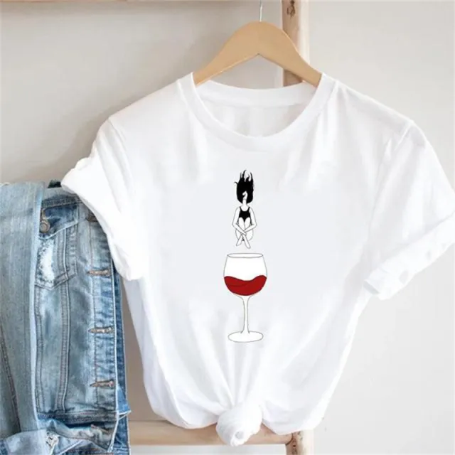 Wine Lady Wine Glass Modal Short sleeved Parent child T shirt S. - Shop at LoveMi