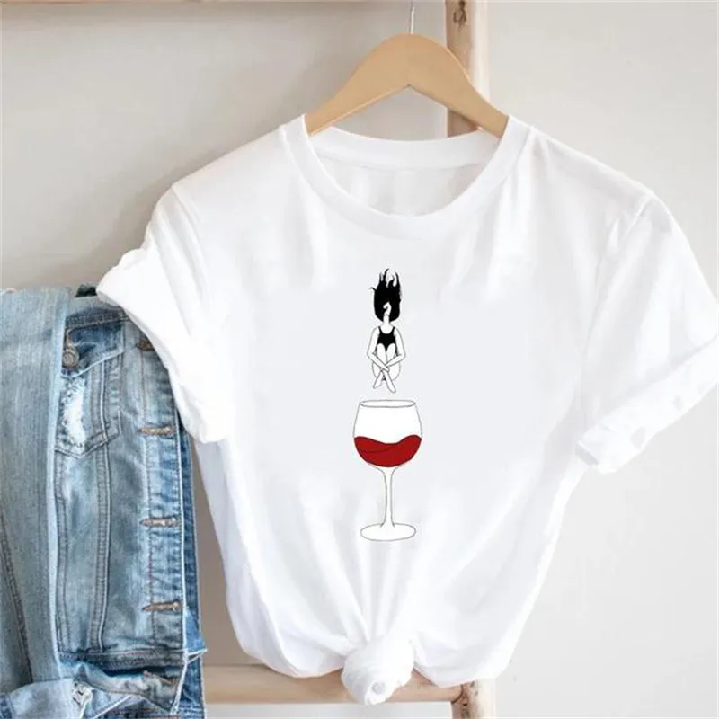 Wine Lady Wine Glass Modal Short-sleeved Parent-child T-shirt - S.