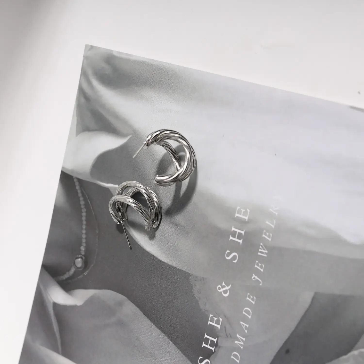 Stainless Steel Mirror French Female Earrings