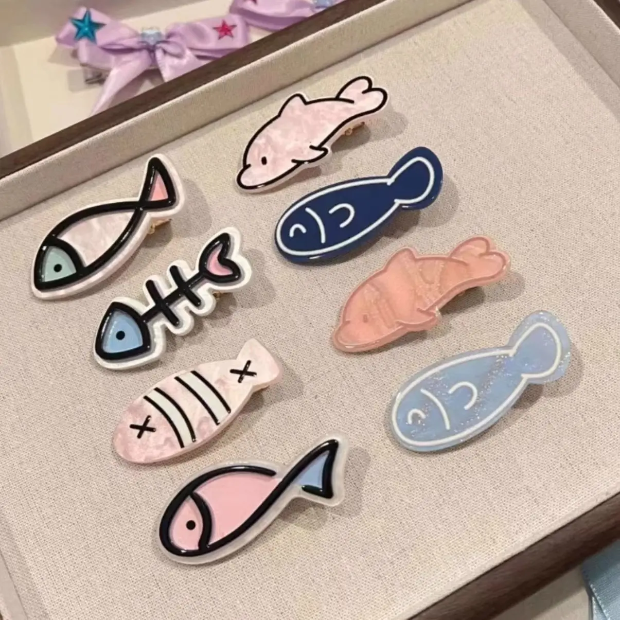 Cute Fish Barrettes Fishbone Hairpin Girl Bang