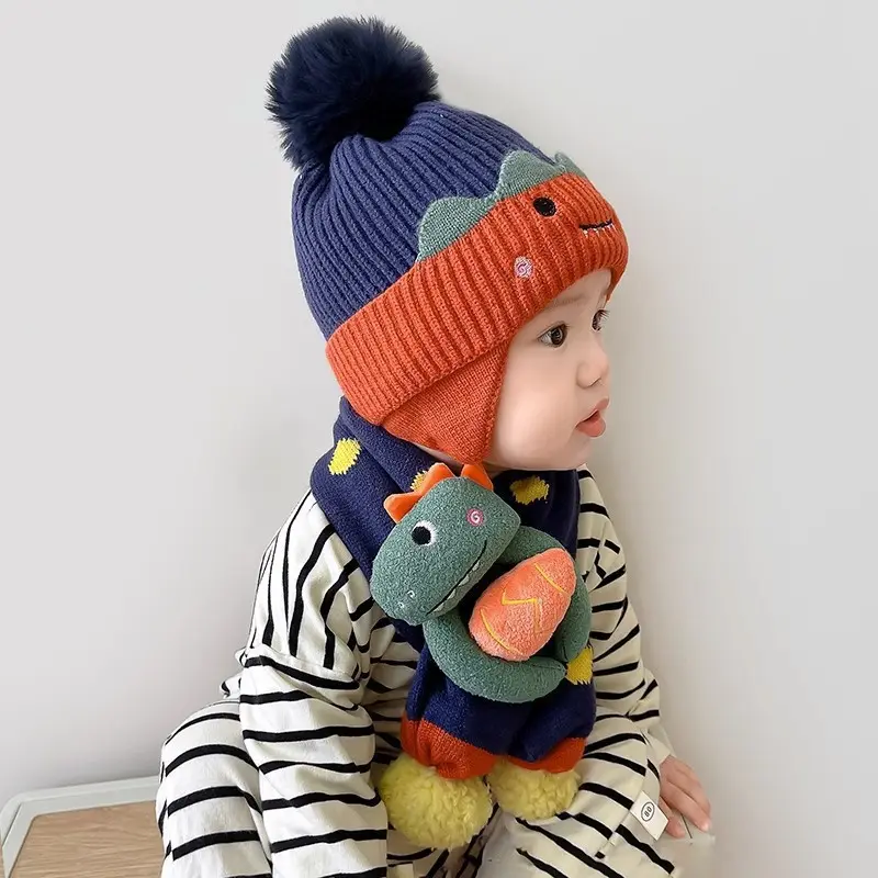 Children's Hat Baby Wool Earmuffs Scarf Suit