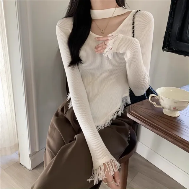 Women's Halter Bottoming Shirt Autumn And Winter White - Shop at LoveMi
