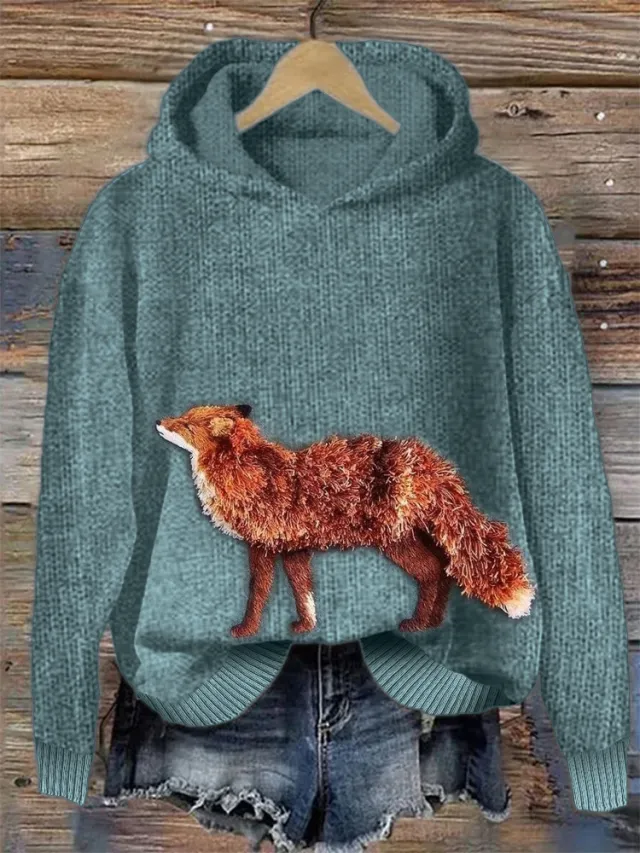 Animal Print Hooded Women's Sweater 7Style S - Shop at LoveMi