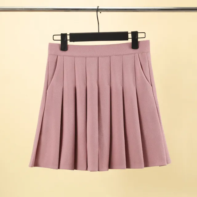 Casual Women's Clothing Slimming High Elastic Waist Anti exposure Short Culottes Pink - Shop at LoveMi