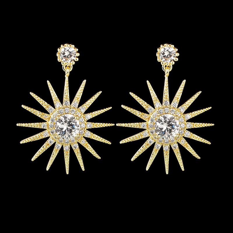 SUNFLOWER Earrings AAA Zircon Inlaid Earrings
