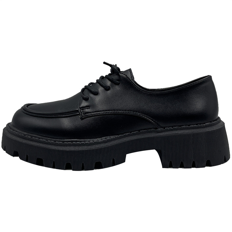 Black Large-size Leather Shoes Womens New Spring Autumn Style