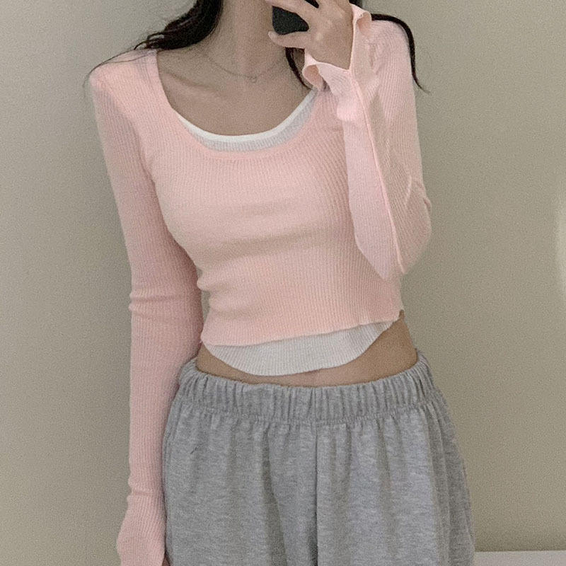 Women's Slim Irregular Hem Knitted Top
