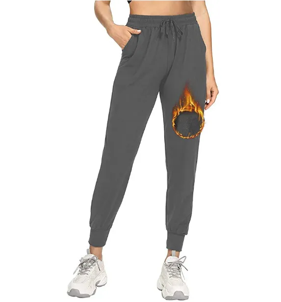 Cashmere Lining Leisure Sports Pocket Yoga Pants - Wine