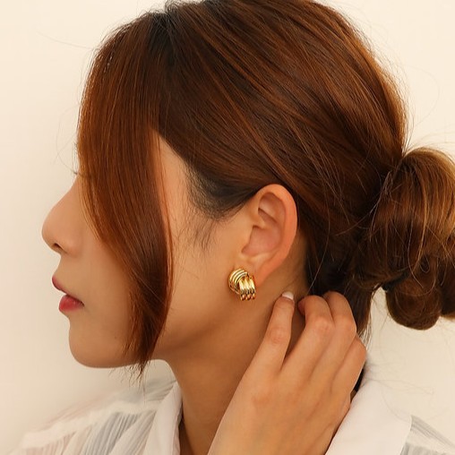 Cross Titanium Steel Ear Studs Ladies Niche