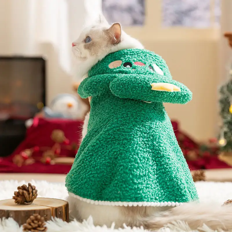 Cat Autumn And Winter Christmas Warm Thickened Elk Cloak