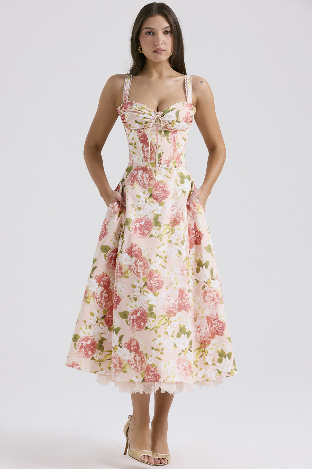 Floral Series French Strap Gentle Dress