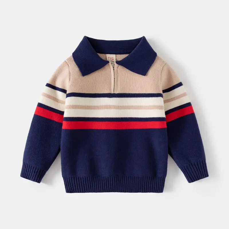 Fashionable Childrens Clothing Boys Lapel Sweater