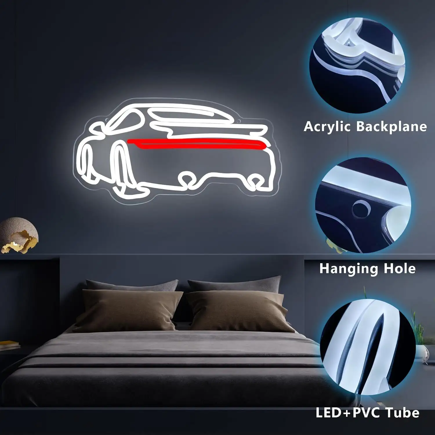 Transparent Acrylic Neon Light Decoration Mood Lamp