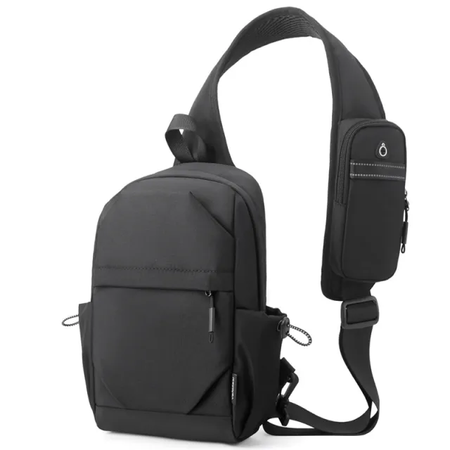 Men's Backpack Oxford Cloth Shoulder Chest Bag Black - Shop at LoveMi
