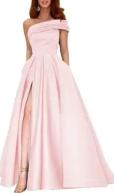 One Shoulder Satin Tulle Tutu Dress Women Pink - Shop at LoveMi