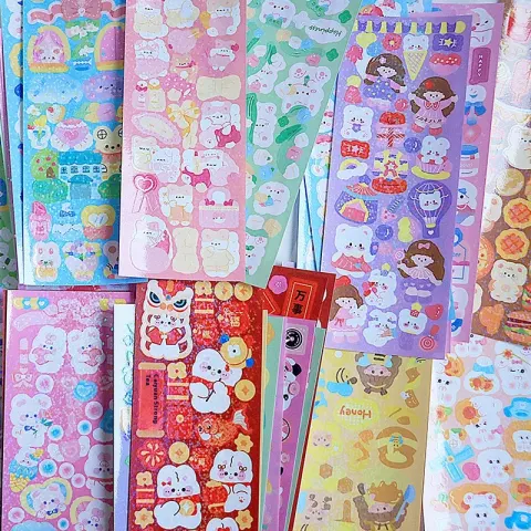 Stickers Cute Laser Journal PVC Waterproof Notebook DIY Suit
