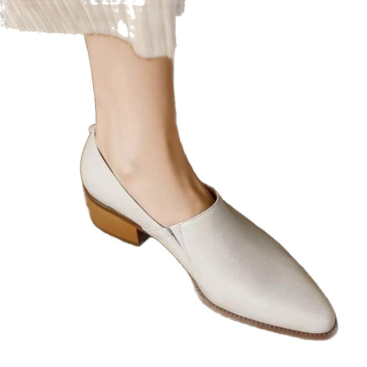 Pointed-Toe Chunky-Heel Shoes, picture 4 of 6
