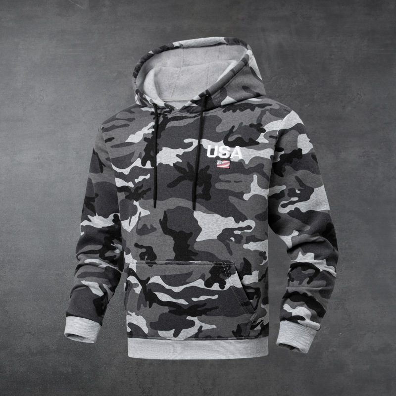 Mens Stylish Thicker Casual Camo Hoodie