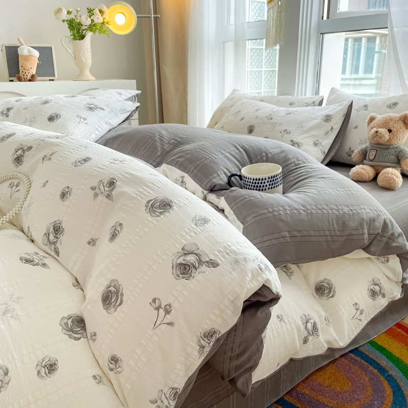 Aerobic Jacquard Cloud Yarn Cotton Four-piece Set Soft Skin-friendly - Image 24