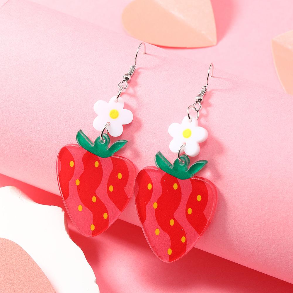 Acrylic Strawberry Earrings