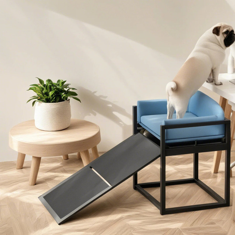 Wrought Iron Pet Sofa Bed With Companion Chair detail photo 1