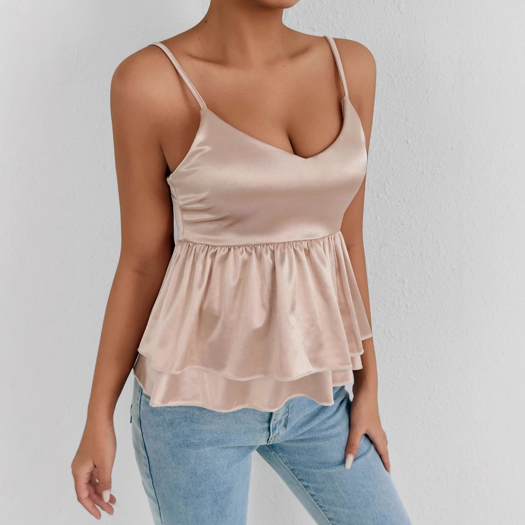 Women's Solid Color Simple Camisole V-neck Vest
