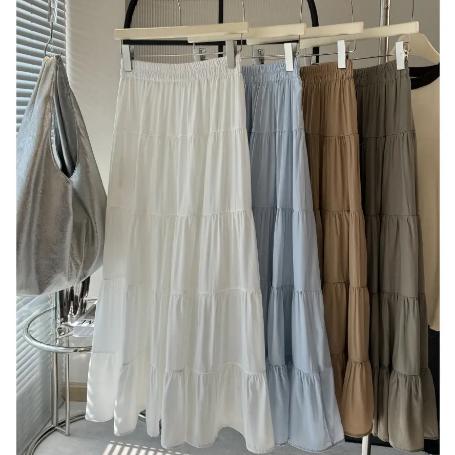 Womens High-Waisted Slimming A-Line Midi Skirt