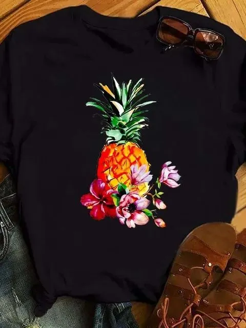 Female T shirt Fashion Pineapple Print Top Bt7954Hs - Shop at LoveMi