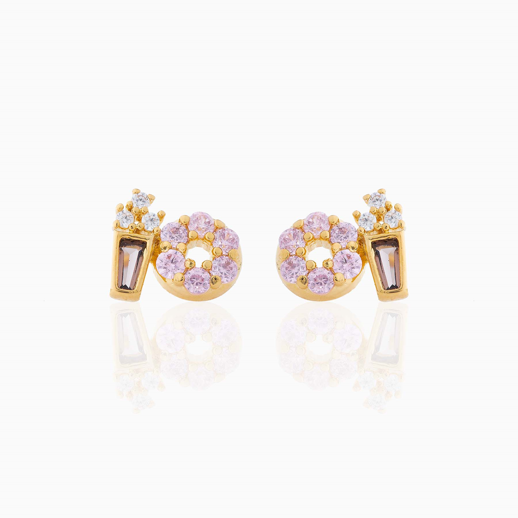 18K Real Gold Color-preserving Fruit Hamburger Series Ear Studs