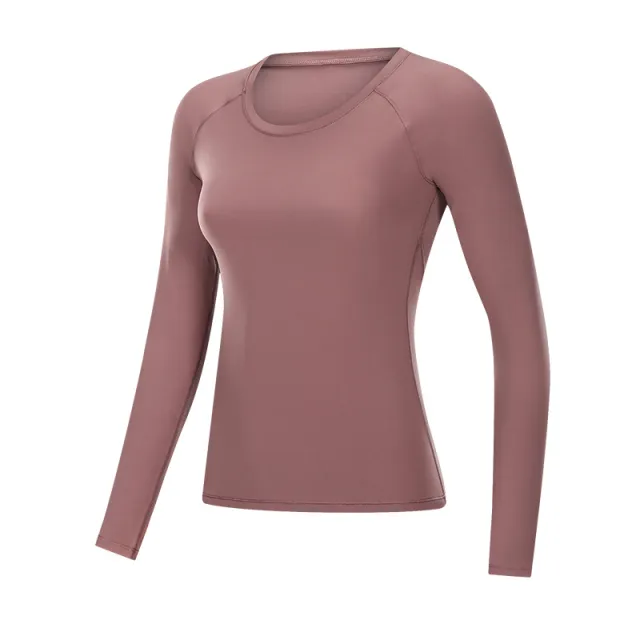 Slim Fit Thin Yoga Wear Nude Feel Skin friendly Outerwear Fashion Sports Fitness Top Women Alizarin Red - Shop at LoveMi