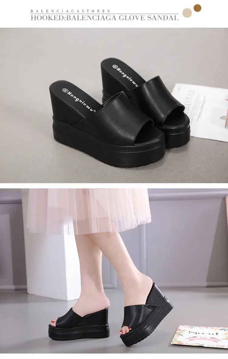 Women's Sandals Height Increasing Insole Platform White Platform Peep Toe Shoes