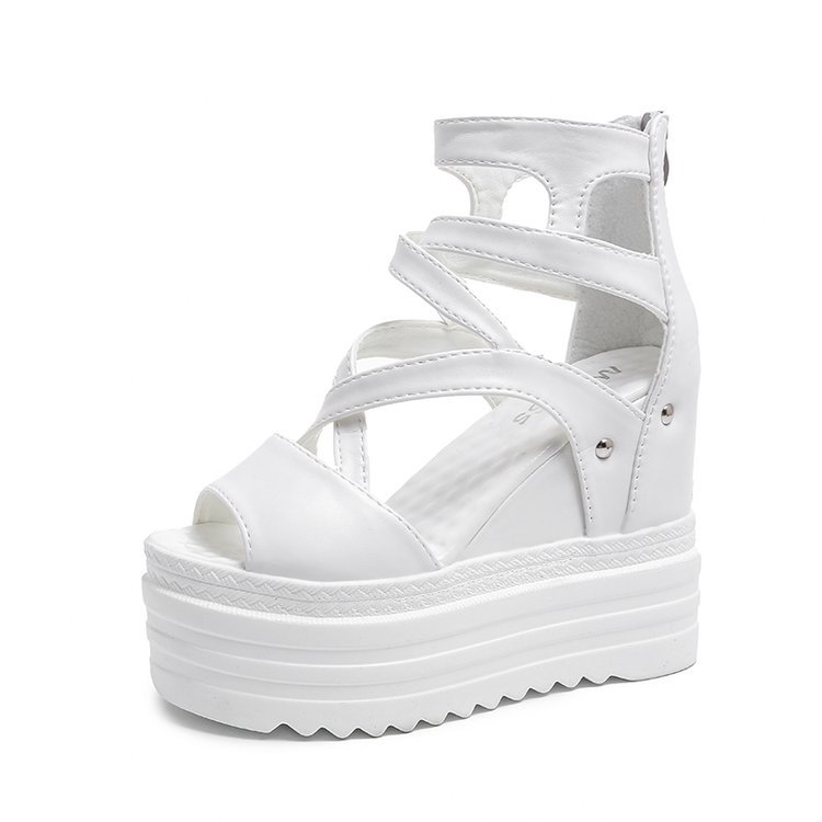 Peep-Toe Platform Heeled Sandals
