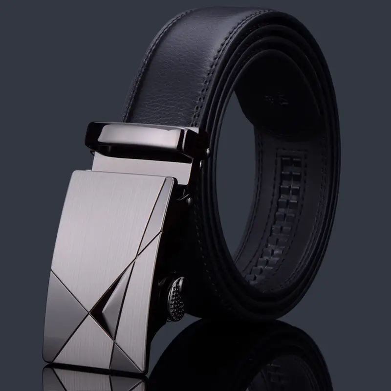 Mens Genuine Leather Belt With Automatic Buckle