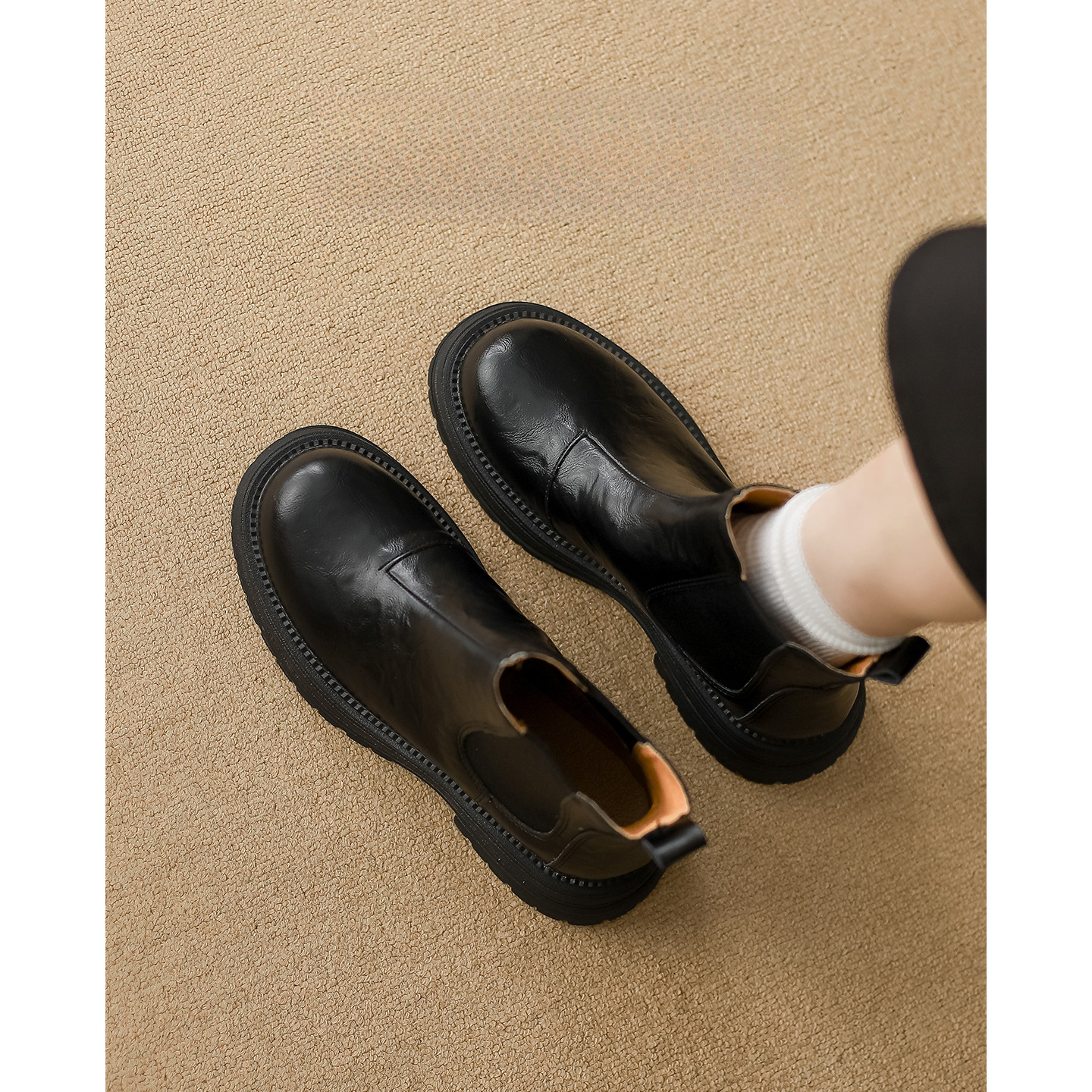Synthetic Leather Ankle Boots, picture 3 of 4