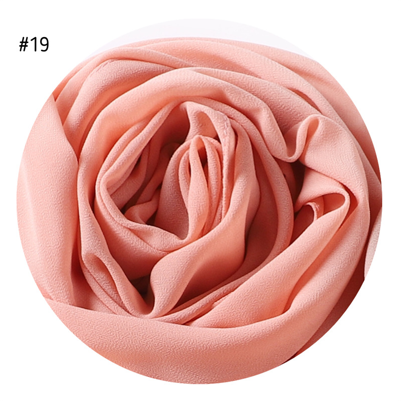 Solid Color Pearl Chiffon Scarf Head Covering Monochrome