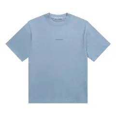 Letter High Street Summer Loose Casual Short Sleeve T-shirt - Blue - View 1